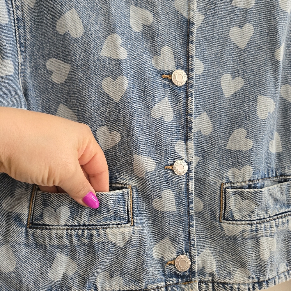 H&M Girls Light Blue Cropped Denim Jeans Jacket